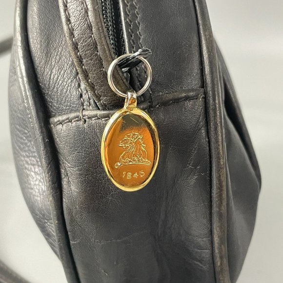 Authentic Vintage Mark Cross Oval Ash-Gray Leather Mini Crossbody Bag/Purse - Picture 8 of 15